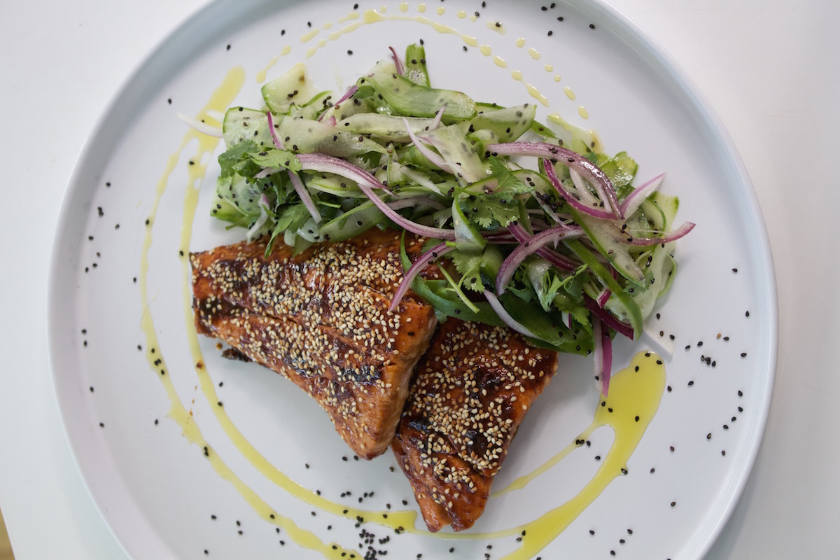 Teriyaki Salmon with Cucumber Salad