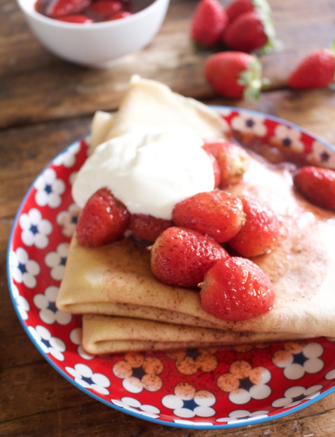 Spelt & Strawberry Crepes