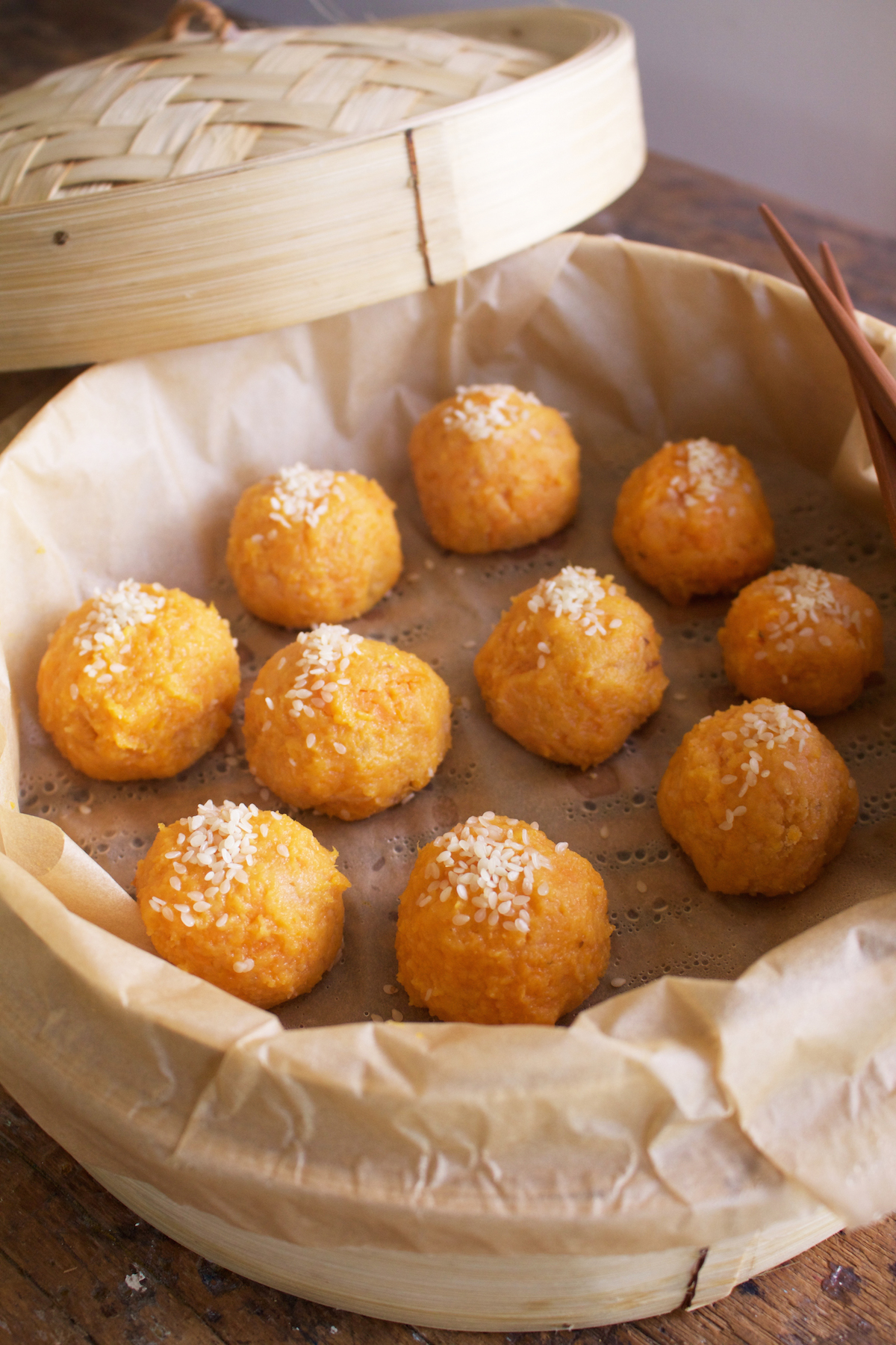 Steamed Sweet Potato and Ginger Dumplings